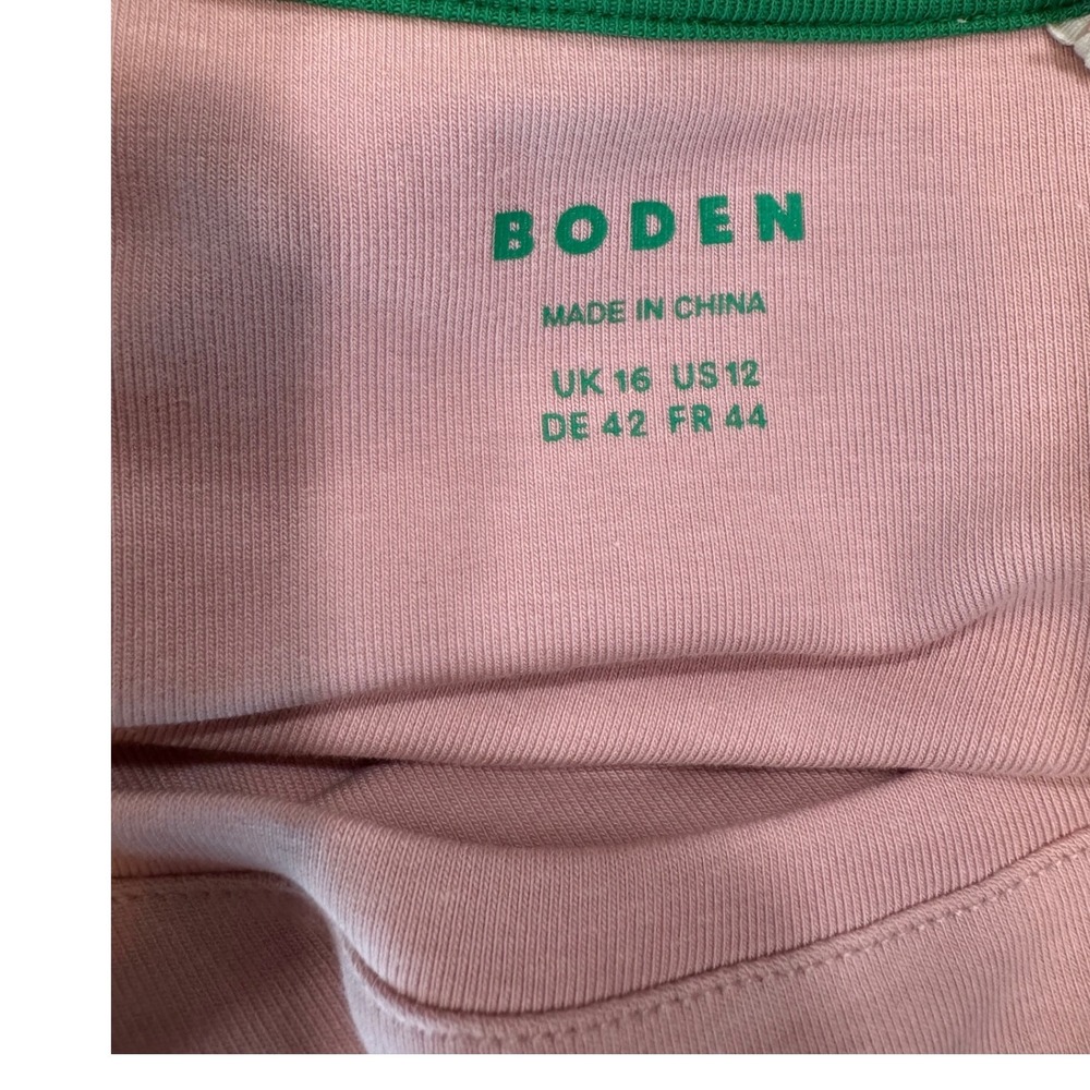 Boden Womens Long Sleeve Boat Neck Top Light Pink T1478 Size US 12 NEW - Picture 3 of 7